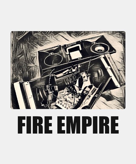 Fire Empire NFT Art Tee - Broken Speakers B&W